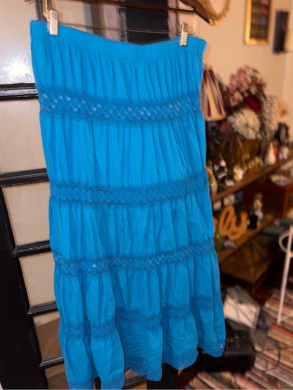 Madison Turquoise Gathered Waist Skirt